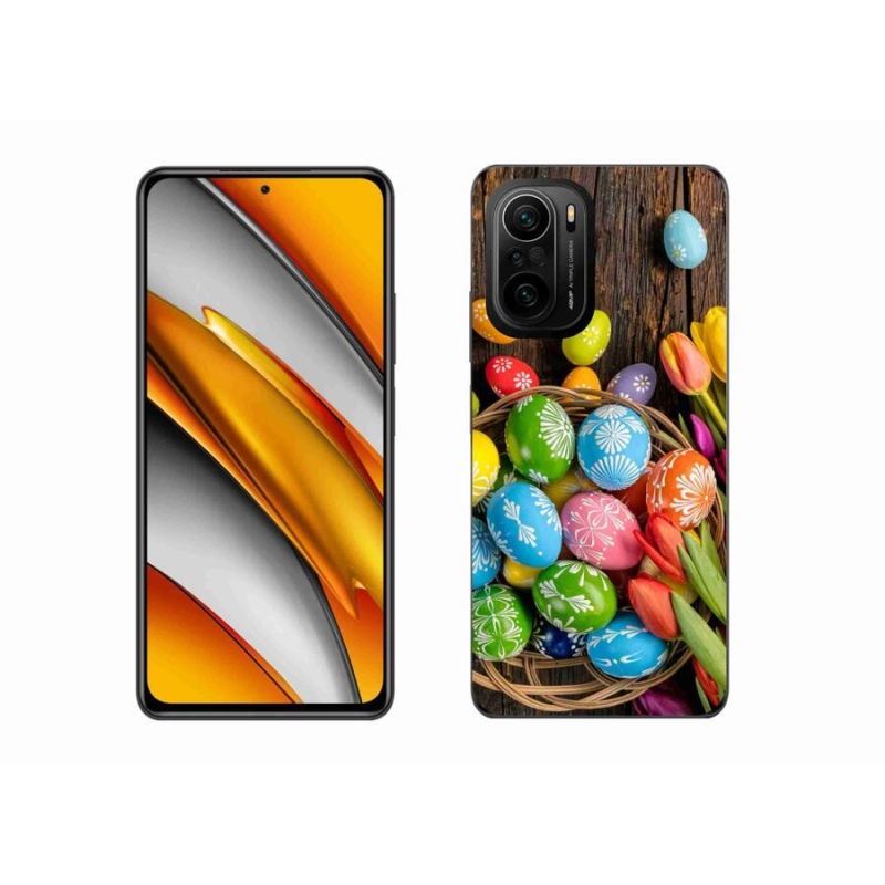 Gelový kryt mmCase na mobil Xiaomi Poco F3 - velikonoční vajíčka