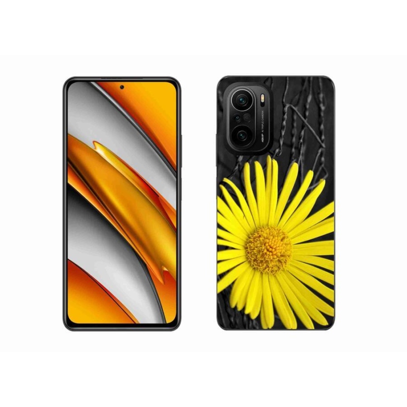 Gelový kryt mmCase na mobil Xiaomi Poco F3 - žlutá květina
