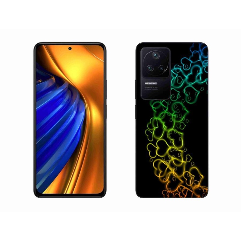 Gelový kryt mmCase na mobil Xiaomi Poco F4 - barevná srdíčka