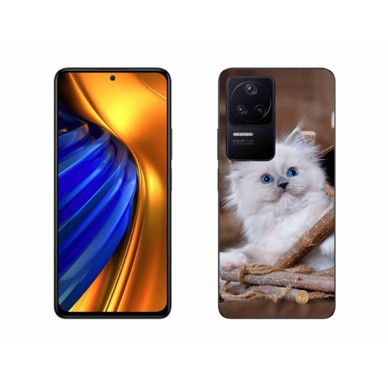 Gelový kryt mmCase na mobil Xiaomi Poco F4 - bílé kotě