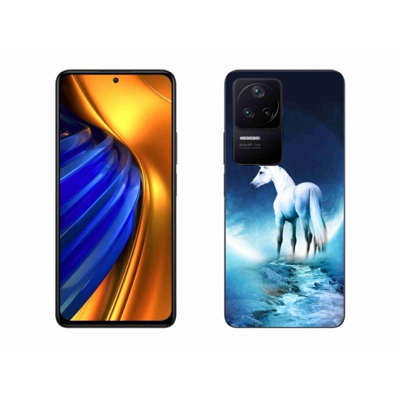 Gelový kryt mmCase na mobil Xiaomi Poco F4 - bílý jednorožec