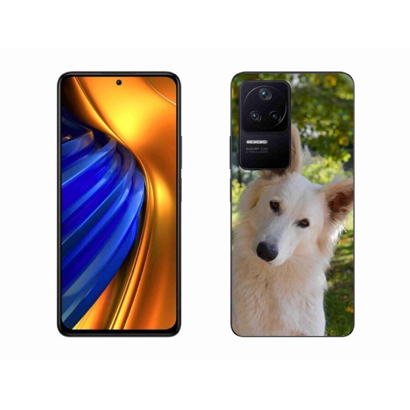 Gelový kryt mmCase na mobil Xiaomi Poco F4 - bílý švýcarský ovčák 1