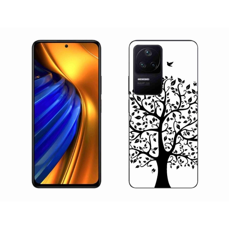Gelový kryt mmCase na mobil Xiaomi Poco F4 - černobílý strom