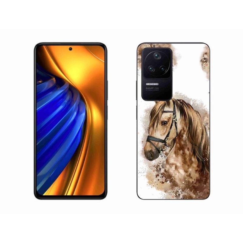 Gelový kryt mmCase na mobil Xiaomi Poco F4 - hnědý kreslený kůň
