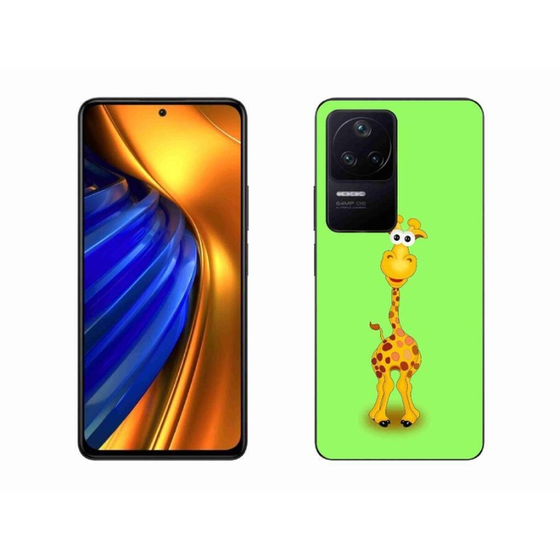 Gelový kryt mmCase na mobil Xiaomi Poco F4 - kreslená žirafa