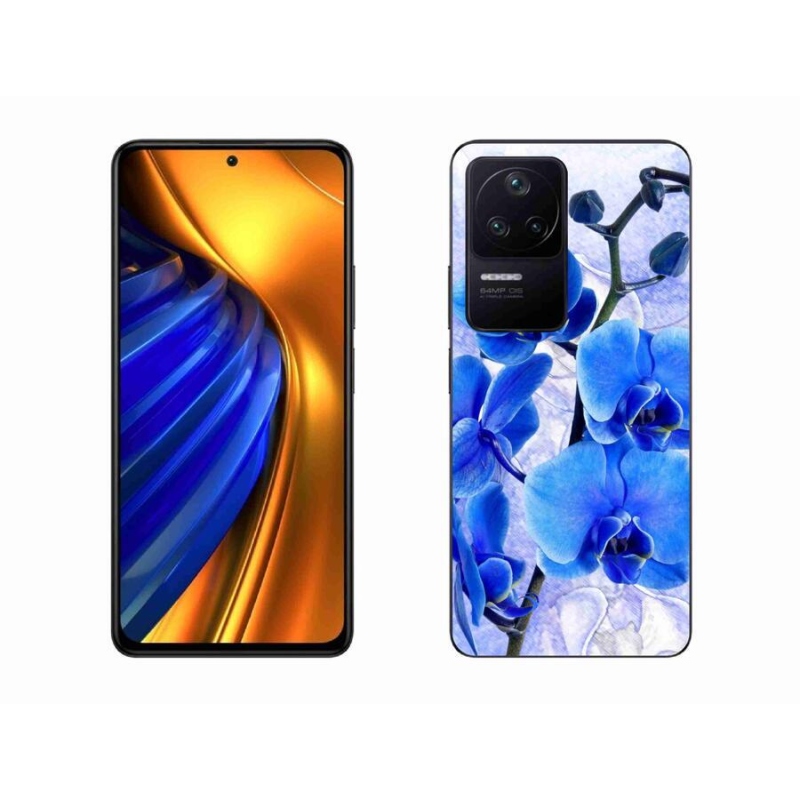 Gelový kryt mmCase na mobil Xiaomi Poco F4 - modré květy
