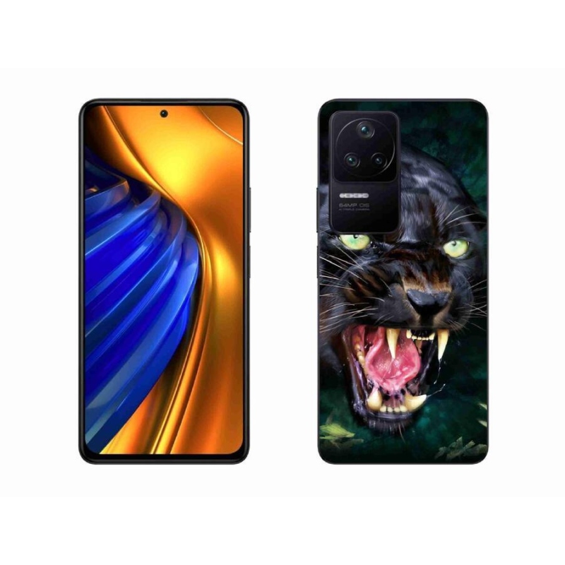 Gelový kryt mmCase na mobil Xiaomi Poco F4 - rozzuřený černý panter