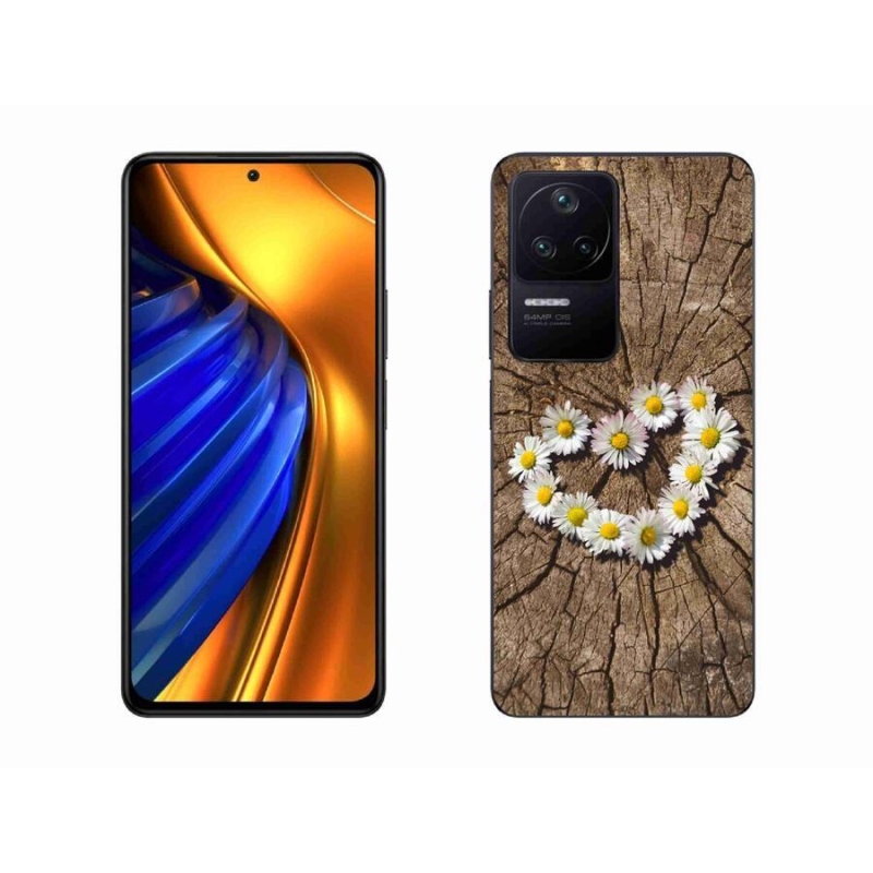 Gelový kryt mmCase na mobil Xiaomi Poco F4 - srdce z kopretin