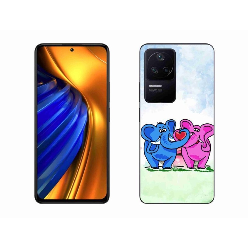 Gelový kryt mmCase na mobil Xiaomi Poco F4 - zamilovaní sloni