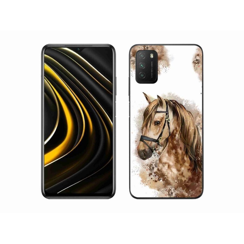 Gelový kryt mmCase na mobil Xiaomi Poco M3 - hnědý kreslený kůň
