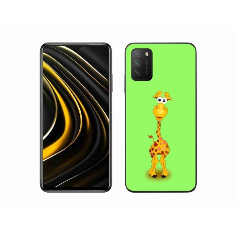 Gelový kryt mmCase na mobil Xiaomi Poco M3 - kreslená žirafa
