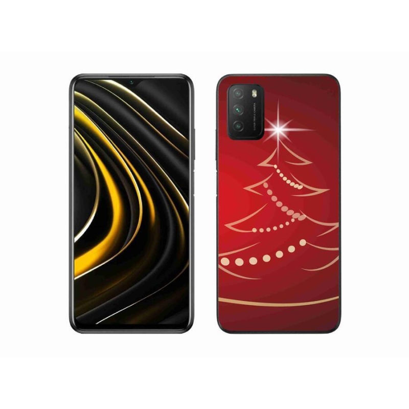 Gelový kryt mmCase na mobil Xiaomi Poco M3 - kreslený vánoční stromek