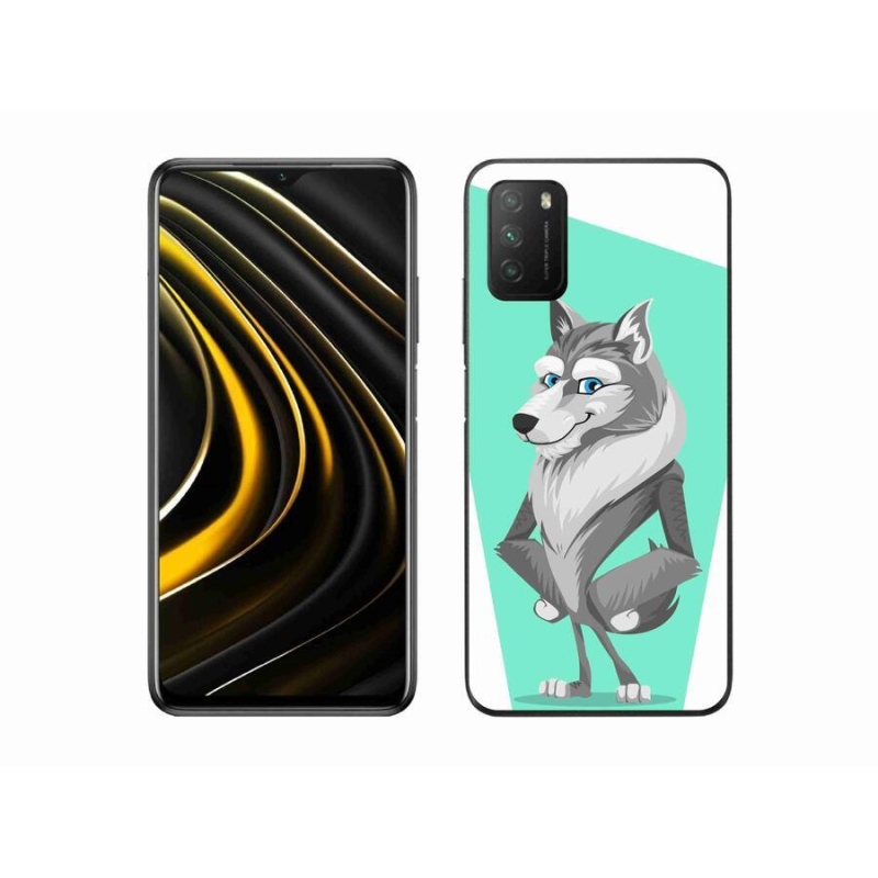 Gelový kryt mmCase na mobil Xiaomi Poco M3 - kreslený vlk