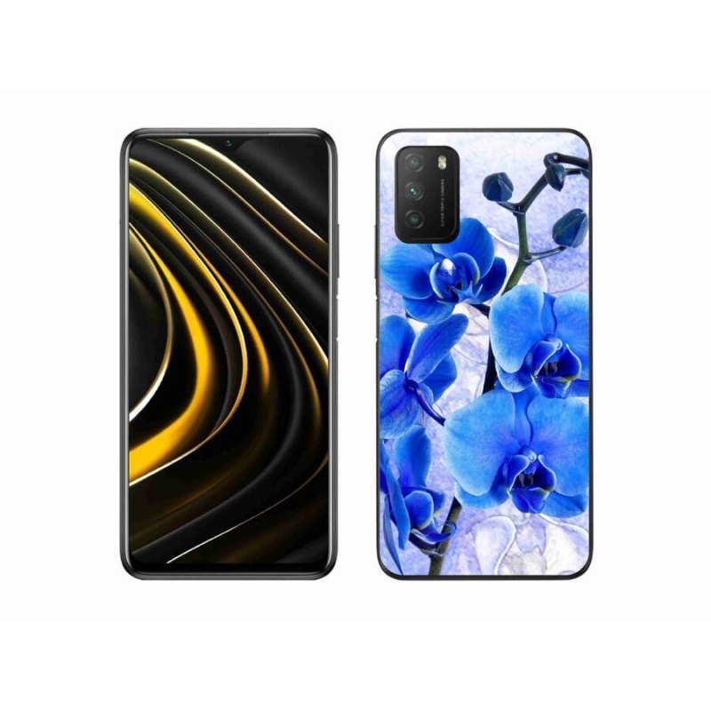 Gelový kryt mmCase na mobil Xiaomi Poco M3 - modré květy