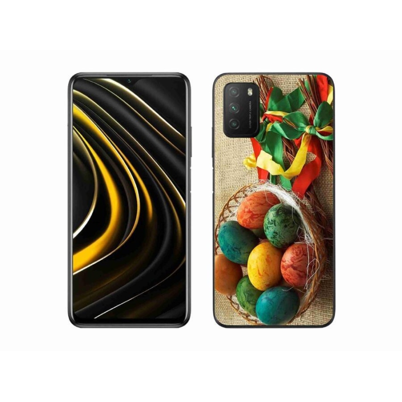 Gelový kryt mmCase na mobil Xiaomi Poco M3 - pomlázky a vajíčka