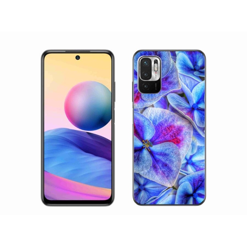 Gelový kryt mmCase na mobil Xiaomi Poco M3 Pro/5G - modré květy 1