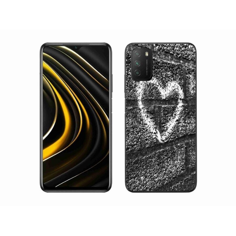 Gelový kryt mmCase na mobil Xiaomi Poco M3 - srdce na zdi