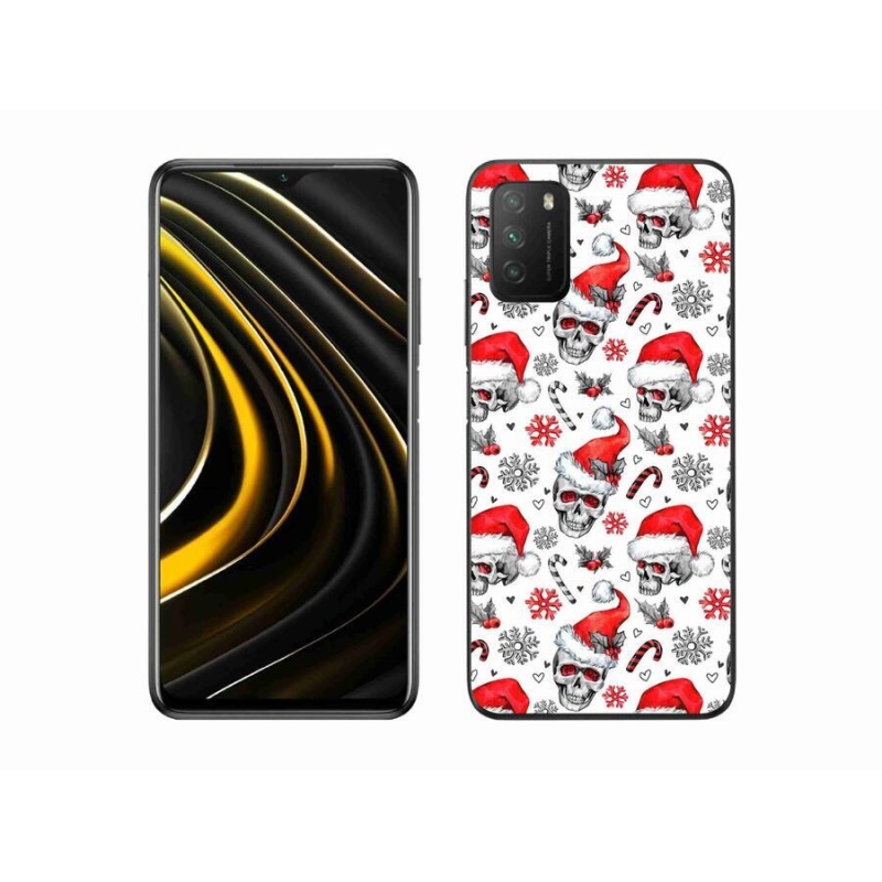 Gelový kryt mmCase na mobil Xiaomi Poco M3 - vánoční lebky