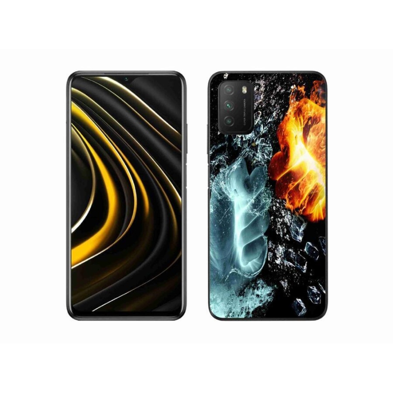 Gelový kryt mmCase na mobil Xiaomi Poco M3 - voda a oheň