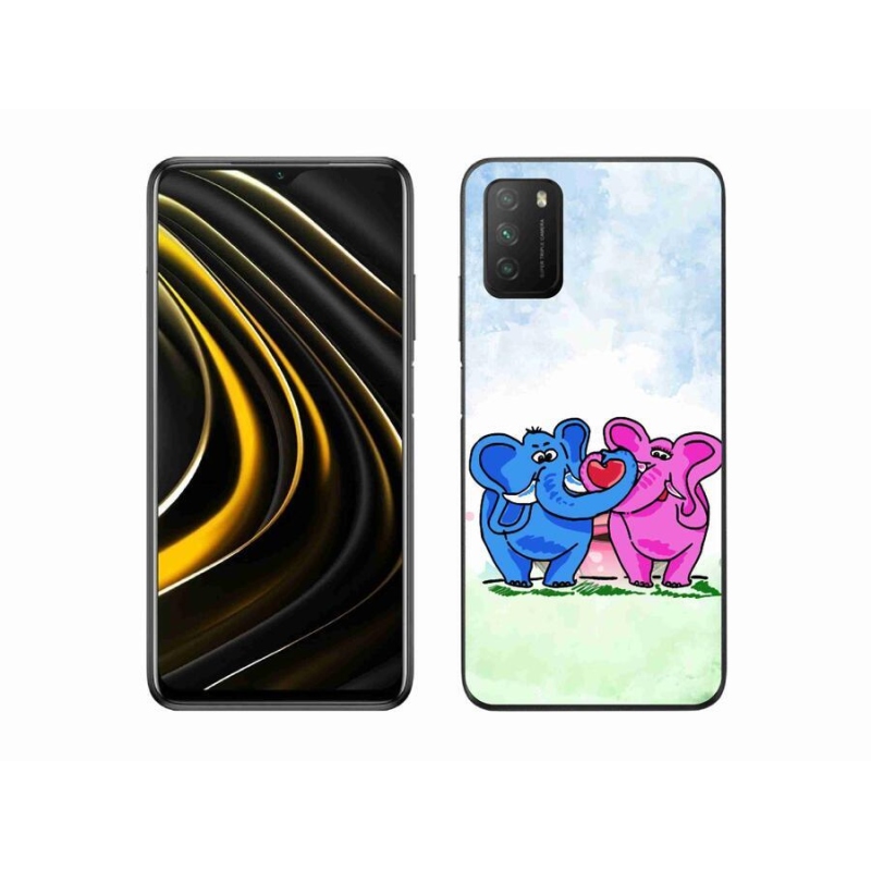 Gelový kryt mmCase na mobil Xiaomi Poco M3 - zamilovaní sloni