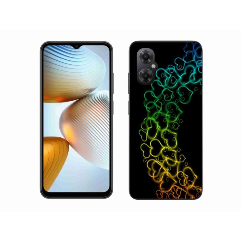 Gelový kryt mmCase na mobil Xiaomi Poco M4 5G - barevná srdíčka