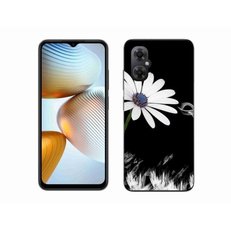 Gelový kryt mmCase na mobil Xiaomi Poco M4 5G - bílá květina