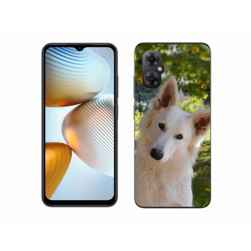 Gelový kryt mmCase na mobil Xiaomi Poco M4 5G - bílý švýcarský ovčák 1