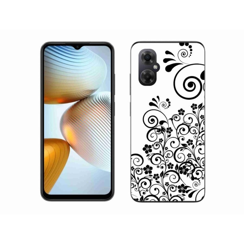 Gelový kryt mmCase na mobil Xiaomi Poco M4 5G - černobílé květinové vzory