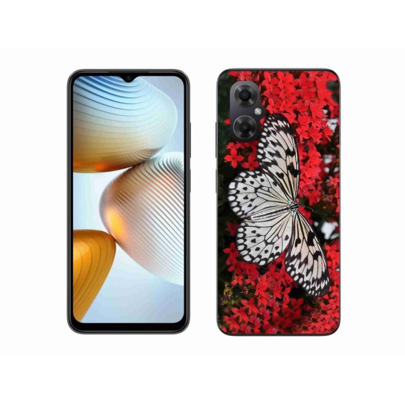 Gelový kryt mmCase na mobil Xiaomi Poco M4 5G - černobílý motýl 1