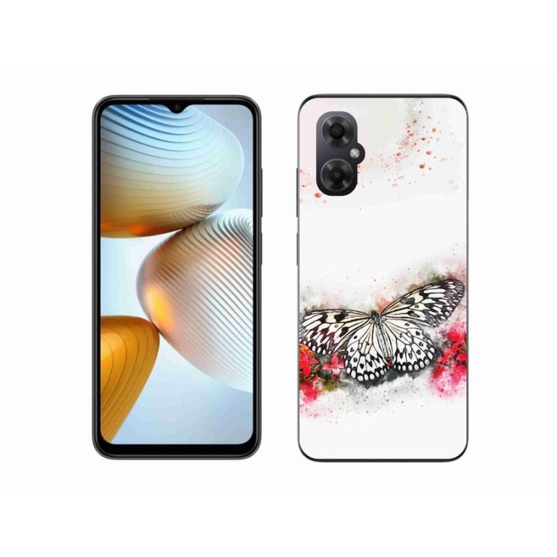 Gelový kryt mmCase na mobil Xiaomi Poco M4 5G - černobílý motýl