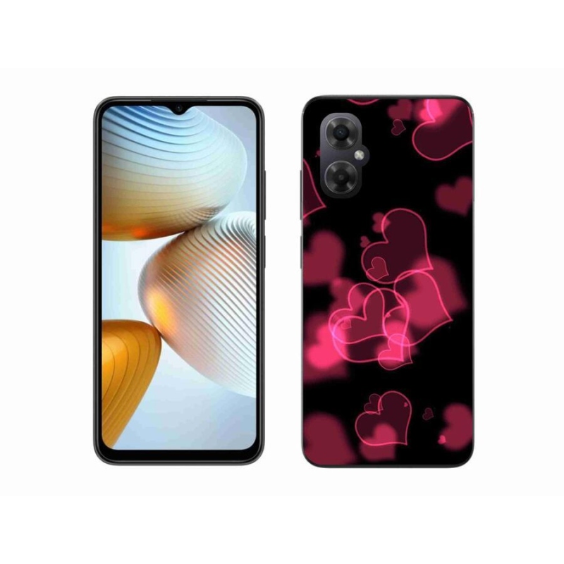 Gelový kryt mmCase na mobil Xiaomi Poco M4 5G - červená srdíčka