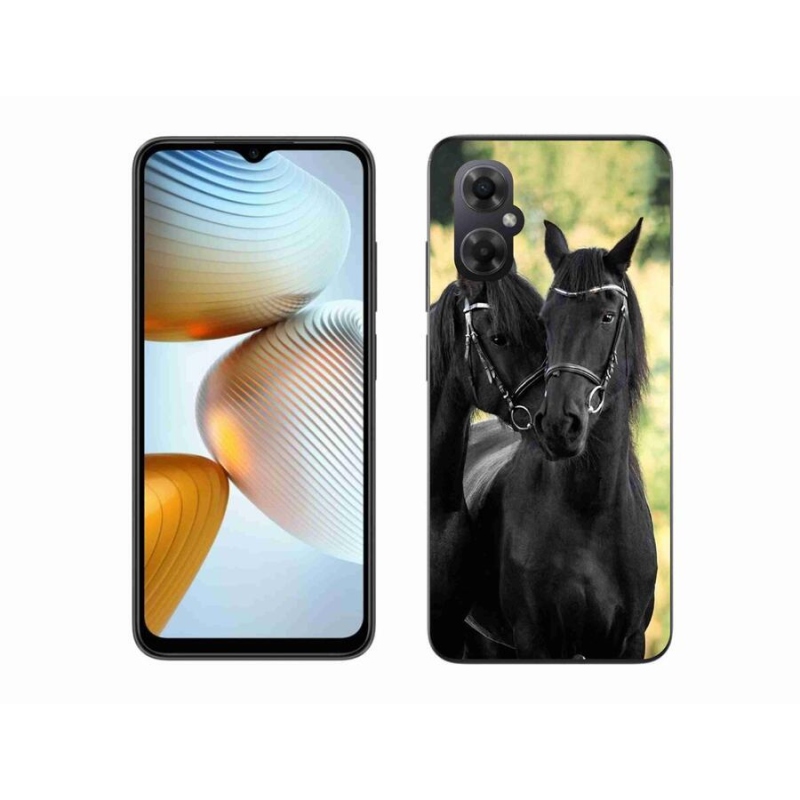 Gelový kryt mmCase na mobil Xiaomi Poco M4 5G - dva černí koně