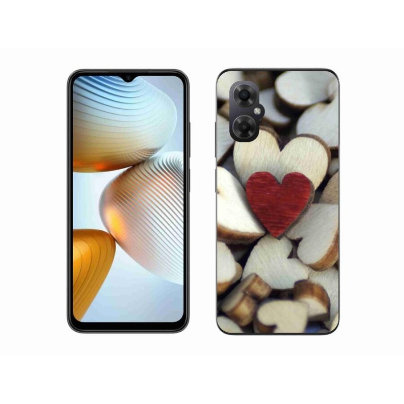 Gelový kryt mmCase na mobil Xiaomi Poco M4 5G - gravírované červené srdce