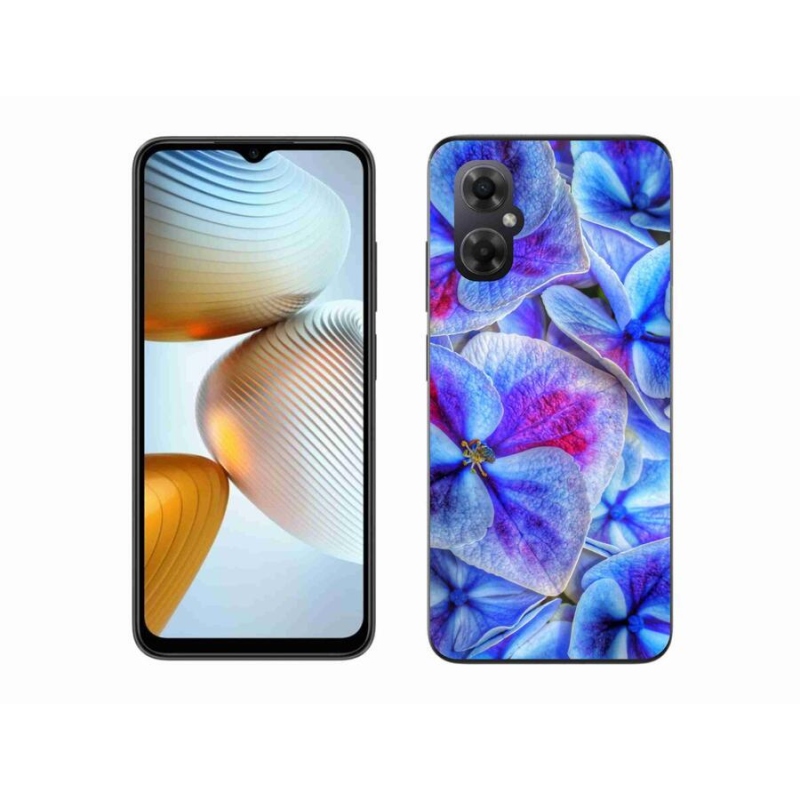 Gelový kryt mmCase na mobil Xiaomi Poco M4 5G - modré květy 1