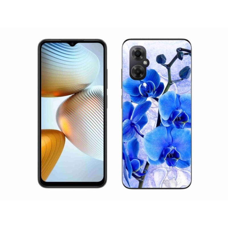 Gelový kryt mmCase na mobil Xiaomi Poco M4 5G - modré květy
