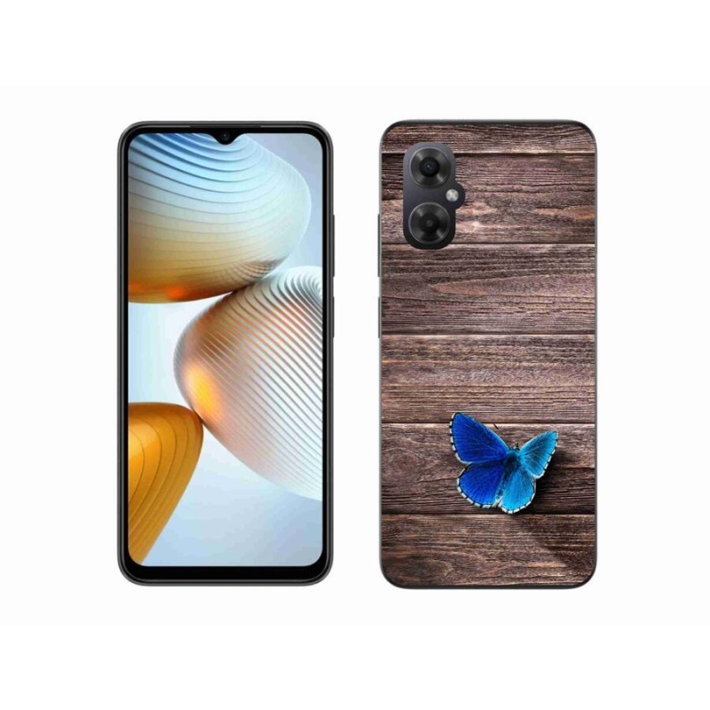 Gelový kryt mmCase na mobil Xiaomi Poco M4 5G - modrý motýl 1