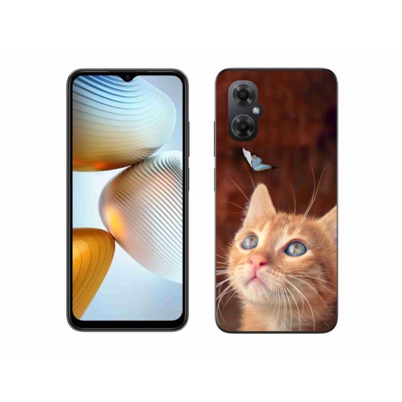 Gelový kryt mmCase na mobil Xiaomi Poco M4 5G - motýl a kotě