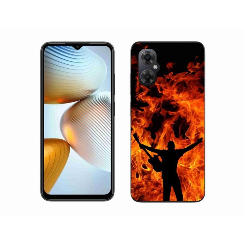 Gelový kryt mmCase na mobil Xiaomi Poco M4 5G - muzikant a oheň
