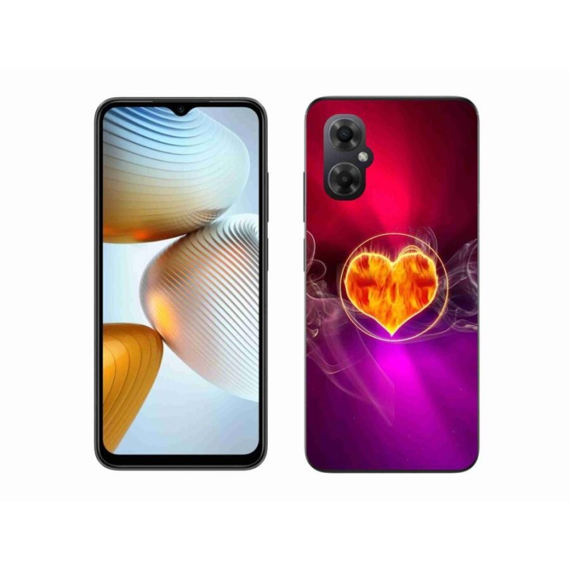 Gelový kryt mmCase na mobil Xiaomi Poco M4 5G - ohnivé srdce