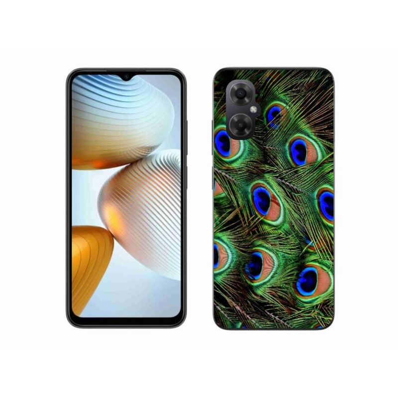 Gelový kryt mmCase na mobil Xiaomi Poco M4 5G - paví peří