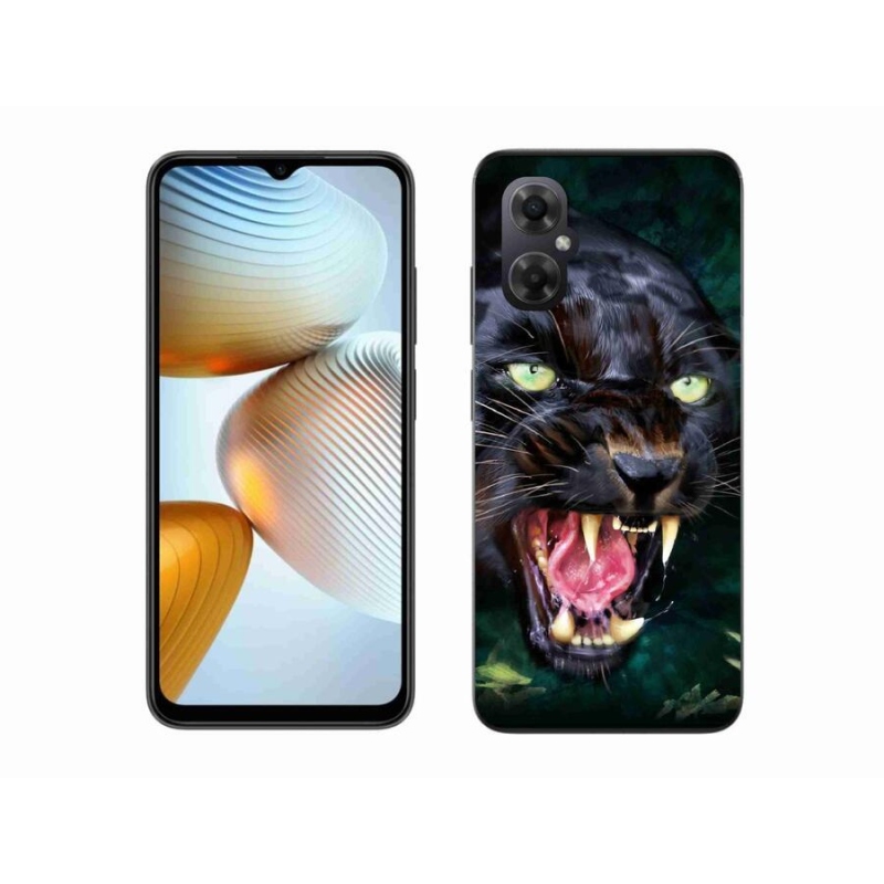Gelový kryt mmCase na mobil Xiaomi Poco M4 5G - rozzuřený černý panter