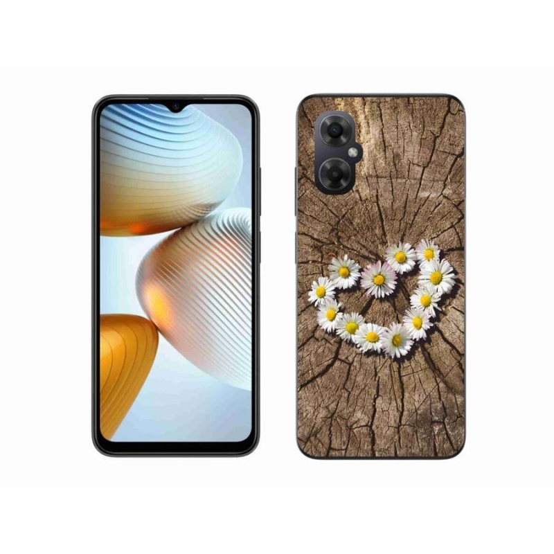Gelový kryt mmCase na mobil Xiaomi Poco M4 5G - srdce z kopretin