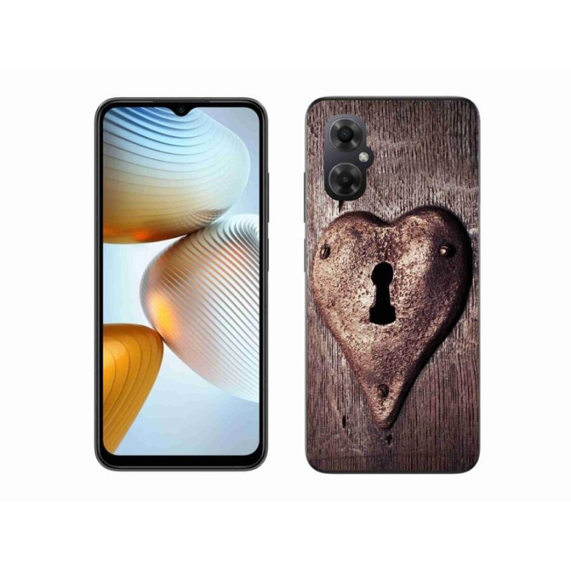 Gelový kryt mmCase na mobil Xiaomi Poco M4 5G - zámek ve tvaru srdce