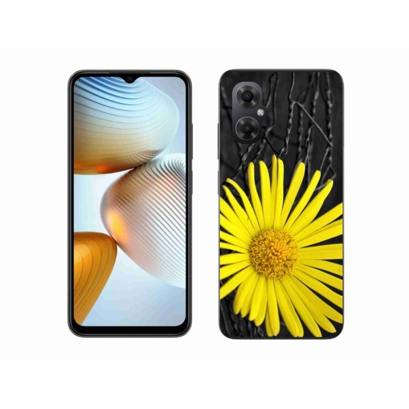 Gelový kryt mmCase na mobil Xiaomi Poco M4 5G - žlutá květina