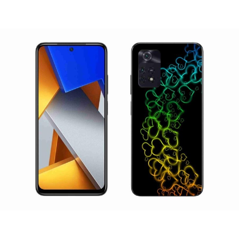 Gelový kryt mmCase na mobil Xiaomi Poco M4 Pro 4G - barevná srdíčka