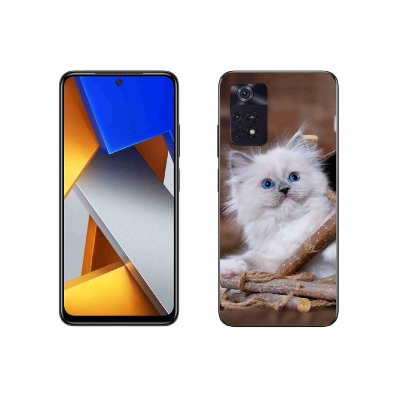 Gelový kryt mmCase na mobil Xiaomi Poco M4 Pro 4G - bílé kotě