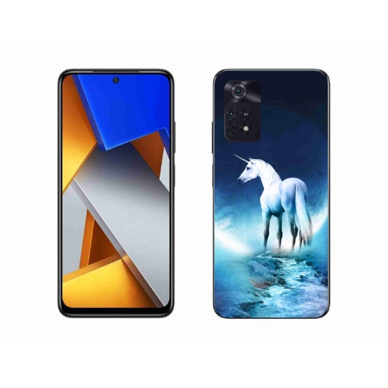 Gelový kryt mmCase na mobil Xiaomi Poco M4 Pro 4G - bílý jednorožec