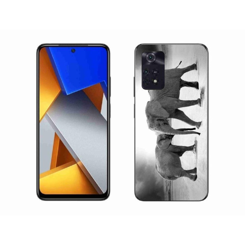 Gelový kryt mmCase na mobil Xiaomi Poco M4 Pro 4G - černobílí sloni