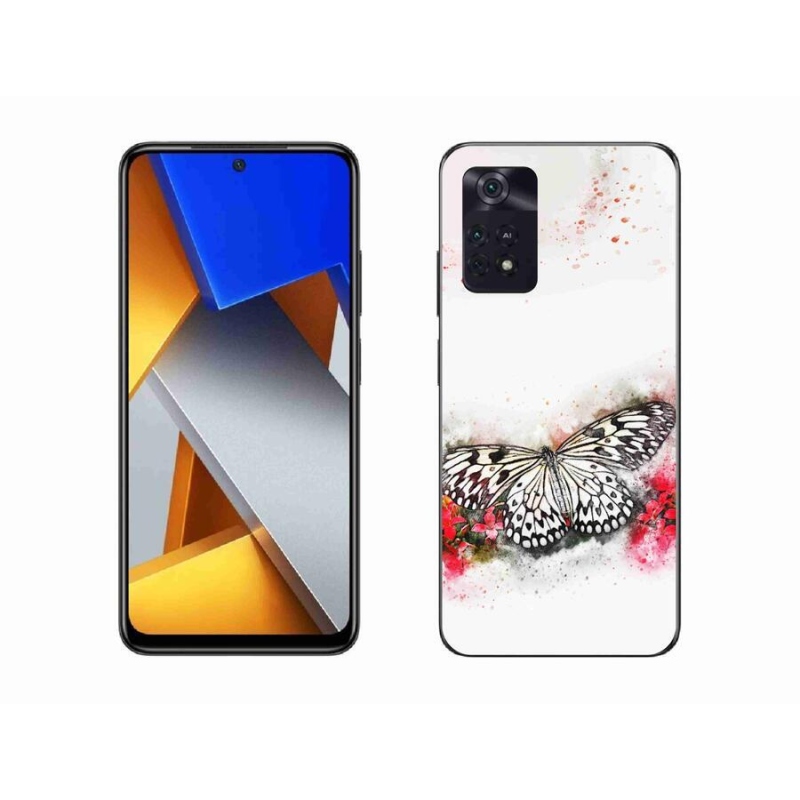 Gelový kryt mmCase na mobil Xiaomi Poco M4 Pro 4G - černobílý motýl