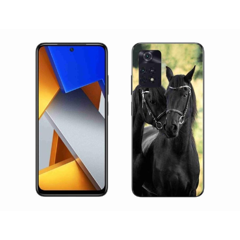 Gelový kryt mmCase na mobil Xiaomi Poco M4 Pro 4G - dva černí koně